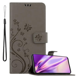 Cadorabo Flower Case for Samsung Galaxy A51 5G Cover Book Wallet Protection PU Leather Flip Etui magnetic closure - FLORAL GREY