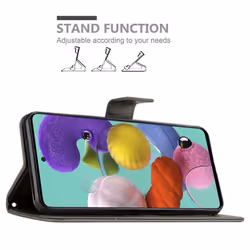 Cadorabo Flower Case for Samsung Galaxy A51 5G Cover Book Wallet Protection PU Leather Flip Etui magnetic closure - FLORAL GREY