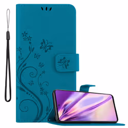 Cadorabo Flower Case for Samsung Galaxy A51 5G Cover Book Wallet Protection PU Leather Flip Etui magnetic closure - FLORAL BL ...