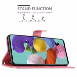 Cadorabo Flower Case for Samsung Galaxy A51 5G Cover Book Wallet Protection PU Leather Flip Etui magnetic closure - FLORAL PINK
