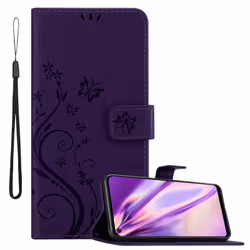 Cadorabo Flower Case for Huawei P40 LITE E Cover Book Wallet Protection PU Leather Flip Etui magnetic closure - FLORAL DARK P ...