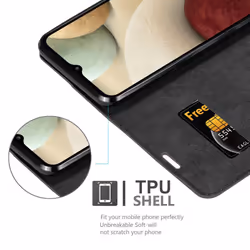 Cadorabo Case for Samsung Galaxy A12 / M12 Cover Book Wallet Protection PU Leather Flip Magnetic Etui - COFFEE BROWN