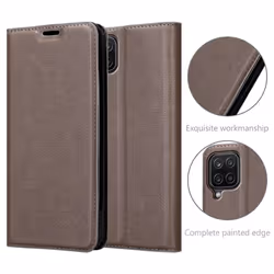 Cadorabo Case for Samsung Galaxy A12 / M12 Cover Book Wallet Protection PU Leather Flip Magnetic Etui - COFFEE BROWN