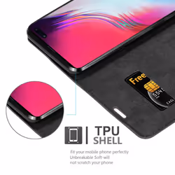 Cadorabo Case for Samsung Galaxy S10 5G Cover Book Wallet Protection PU Leather Flip Magnetic Etui - COFFEE BROWN