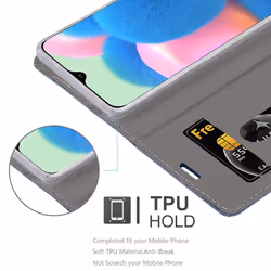Cadorabo Case for Samsung Galaxy A50 4G / A50s / A30s Cover Book Wallet Protection PU Leather Flip Magnetic Etui - DARK BLUE BLACK
