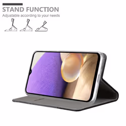 Cadorabo Case for Samsung Galaxy A32 5G Cover Book Wallet Protection PU Leather Flip Magnetic Etui - GREY BLACK