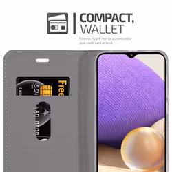 Cadorabo Case for Samsung Galaxy A32 5G Cover Book Wallet Protection PU Leather Flip Magnetic Etui - LIGHT GREY BROWN