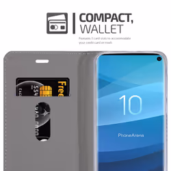 Cadorabo Case for Samsung Galaxy S10 5G Cover Book Wallet Protection PU Leather Flip Magnetic Etui - GREY BLACK