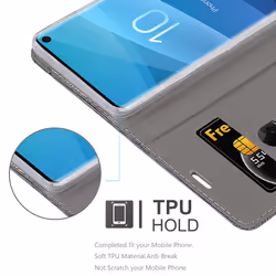 Cadorabo Case for Samsung Galaxy S10 5G Cover Book Wallet Protection PU Leather Flip Magnetic Etui - GREY BLACK