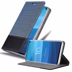 Cadorabo Case for Samsung Galaxy S10 5G Cover Book Wallet Protection PU Leather Flip Magnetic Etui - DARK BLUE BLACK