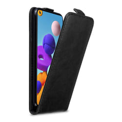 Cadorabo Flip Case for Samsung Galaxy A21s Cover Book Wallet Protection PU Leather Magnetic Etui - NIGHT BLACK