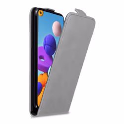 Cadorabo Flip Case for Samsung Galaxy A21s Cover Book Wallet Protection PU Leather Magnetic Etui - TITANIUM GREY