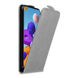 Cadorabo Flip Case for Samsung Galaxy A21s Cover Book Wallet Protection PU Leather Magnetic Etui - TITANIUM GREY