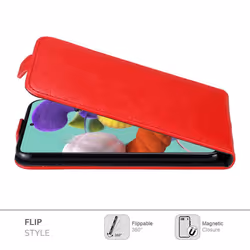 Cadorabo Flip Case for Samsung Galaxy A51 5G Cover Book Wallet Protection PU Leather Magnetic Etui - APPLE RED