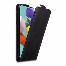 Cadorabo Flip Case for Samsung Galaxy A51 5G Cover Book Wallet Protection PU Leather Magnetic Etui - NIGHT BLACK