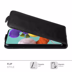 Cadorabo Flip Case for Samsung Galaxy A51 5G Cover Book Wallet Protection PU Leather Magnetic Etui - NIGHT BLACK