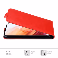 Cadorabo Flip Case for Samsung Galaxy S21 5G Cover Book Wallet Protection PU Leather Magnetic Etui - APPLE RED