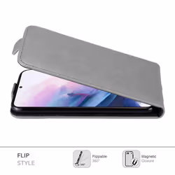 Cadorabo Flip Case for Samsung Galaxy S21 PLUS Cover Book Wallet Protection PU Leather Magnetic Etui - TITANIUM GREY