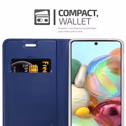 Cadorabo Case for Samsung Galaxy A71 5G Cover Book Wallet Protection PU Leather Flip Magnetic Etui - CLASSY DARK BLUE