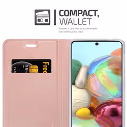 Cadorabo Case for Samsung Galaxy A71 5G Cover Book Wallet Protection PU Leather Flip Magnetic Etui - CLASSY ROSÃ GOLD