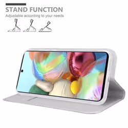 Cadorabo Case for Samsung Galaxy A71 5G Cover Book Wallet Protection PU Leather Flip Magnetic Etui - CLASSY SILVER
