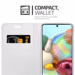 Cadorabo Case for Samsung Galaxy A71 5G Cover Book Wallet Protection PU Leather Flip Magnetic Etui - CLASSY SILVER