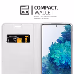 Cadorabo Case for Samsung Galaxy S20 FE Cover Book Wallet Protection PU Leather Flip Magnetic Etui - CLASSY SILVER