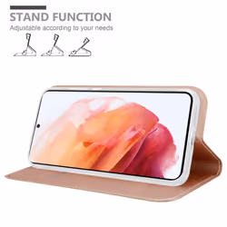 Cadorabo Case for Samsung Galaxy S21 5G Cover Book Wallet Protection PU Leather Flip Magnetic Etui - CLASSY ROSÃ GOLD