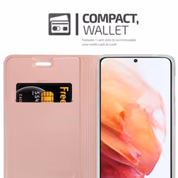 Cadorabo Case for Samsung Galaxy S21 5G Cover Book Wallet Protection PU Leather Flip Magnetic Etui - CLASSY ROSÃ GOLD