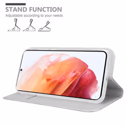 Cadorabo Case for Samsung Galaxy S21 5G Cover Book Wallet Protection PU Leather Flip Magnetic Etui - CLASSY SILVER