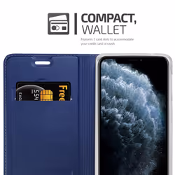 Cadorabo Case for Apple iPhone 11 PRO Cover Book Wallet Protection PU Leather Flip Magnetic Etui - CLASSY DARK BLUE