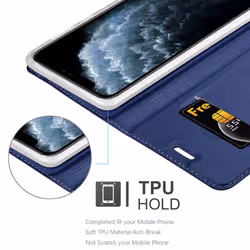 Cadorabo Case for Apple iPhone 11 PRO Cover Book Wallet Protection PU Leather Flip Magnetic Etui - CLASSY DARK BLUE