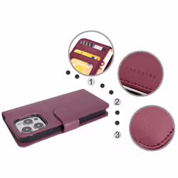 Cadorabo Case for Apple iPhone 13 PRO Cover Book Wallet Protection PU Leather Flip Magnetic Etui - Purple