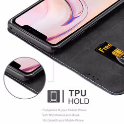 Cadorabo Case for Apple iPhone 13 PRO MAX Cover Book Wallet Protection PU Leather Flip Magnetic Etui - DARK BLUE BROWN