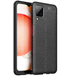 Cadorabo Case for Samsung Galaxy A12 / M12 Cover Protection TPU Silicone Gel Back Case with noble imitation PU leather application