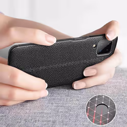 Cadorabo Case for Samsung Galaxy A12 / M12 Cover Protection TPU Silicone Gel Back Case with noble imitation PU leather application