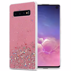 Cadorabo Case for Samsung Galaxy S10 4G Cover Protection TPU Silicone Gel Back case with sparkling glitter - Pink with Glitte ...