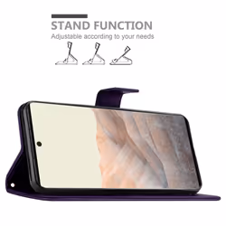 Cadorabo Flower Case for Google PIXEL 6 PRO Cover Book Wallet Protection PU Leather Flip Etui magnetic closure standing function card slots - Purple