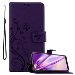 Cadorabo Flower Case for Nokia X10 / X20 Cover Book Wallet Protection PU Leather Flip Etui magnetic closure standing function card slots - Purple