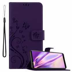 Cadorabo Flower Case for Sony Xperia PRO-I Cover Book Wallet Protection PU Leather Flip Etui magnetic closure - FLORAL DARK P ...