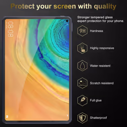 Cadorabo 3x Tempered Glass for Huawei MatePad PRO (10.8 inch) Protection Film 3D Touch for 9H Hardness Bulletproof Display Saver