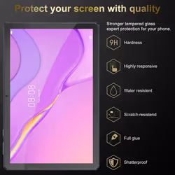 Cadorabo 3x Tempered Glass for Huawei MatePad T 10 (9.7 inch) / T 10s (10.1 inch) Protection Film 3D Touch for 9H Hardness Bulletproof Display Saver