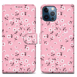 Cadorabo Case for Apple iPhone 12 PRO MAX Protective Cover with magnetic closure, stand function and card slot - Flower Rain ...