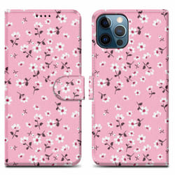Cadorabo Case for Apple iPhone 12 PRO MAX Protective Cover with magnetic closure, stand function and card slot - Flower Rain No. 6