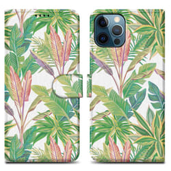 Cadorabo Case for Apple iPhone 12 PRO MAX Protective Cover with magnetic closure, stand function and card slot - Green Rainforest