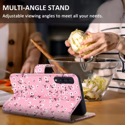 Cadorabo Case for Samsung Galaxy A50 4G / A50s / A30s Protective Cover with magnetic closure, stand function and card slot - Flower Rain No. 6