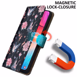 Cadorabo Case for Samsung Galaxy A50 4G / A50s / A30s Protective Cover with magnetic closure, stand function and card slot - Crane & Flowers No. 9