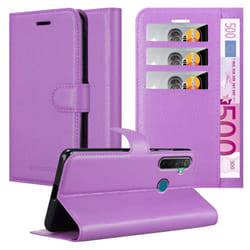 Cadorabo Case for Realme 5 PRO / Realme Q Cover Book Wallet Protection PU Leather Etui magnetic closure card slot - PASTEL PURPLE