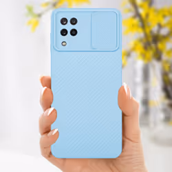 Cadorabo Case for Samsung Galaxy A12 / M12 Protective Cover made of flexible TPU Etui silicone and with camera protection - Bonbon Light Blue