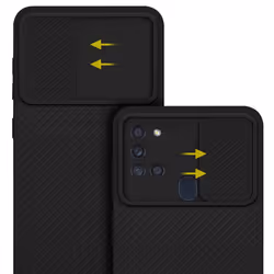 Cadorabo Case for Samsung Galaxy A21s Protective Cover made of flexible TPU Etui silicone and with camera protection - Bonbon Black